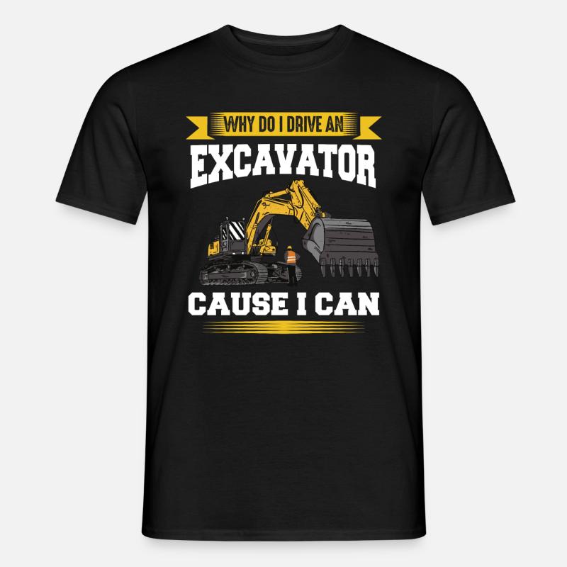 Bagger Baggerfahrer Baustelle Arbeit - Männer T-Shirt - Schwarz