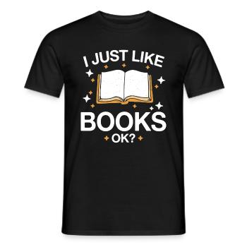 Bücher Buch lesen Bücherei Bibliothek Bücherwurm - Männer T-Shirt - Schwarz - Vorne - AI Model Male 178 light (178cm)