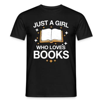 Bücher Buch lesen Bücherei Bibliothek Bücherwurm - Männer T-Shirt - Schwarz - Vorne - AI Model Male 178 light (178cm)