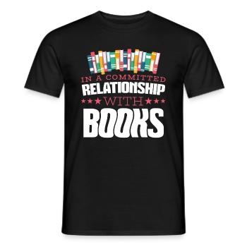 Bücher Buch lesen Bücherei Bibliothek Bücherwurm - Männer T-Shirt - Schwarz - Vorne - AI Model Male 178 light (178cm)