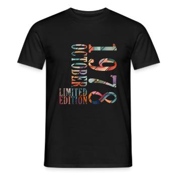 Octobre 1978 Anniversaire Octobre 1978 Octobre - T-shirt homme - noir - Devant - AI Model Male 178 light (178cm)