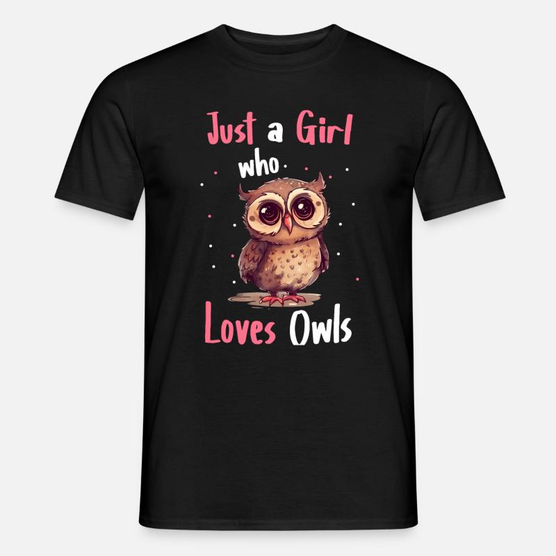 Eule Vogel Tier Eulen - Männer T-Shirt - Schwarz