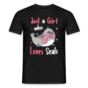 Robbe Robben Tier Seelöwe - Männer T-Shirt - Schwarz - Vorne - AI Model Male 178 light (178cm)