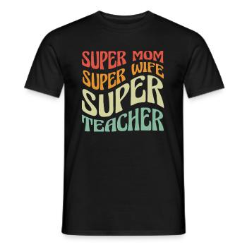 Enseignant Professeur d’école Enseignant Enseignant - T-shirt homme - noir - Devant - AI Model Male 178 light (178cm)