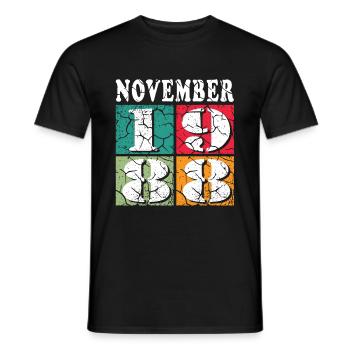 Novembre 1988 Anniversaire Novembre 1988 Novembre - T-shirt homme - noir - Devant - AI Model Male 178 light (178cm)