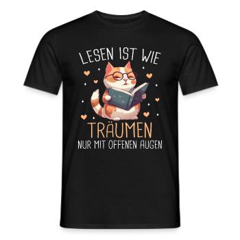 Buch Lesen Bücher Buch Nerd Bücherwurm - Männer T-Shirt - Schwarz - Vorne - AI Model Male 178 light (178cm)