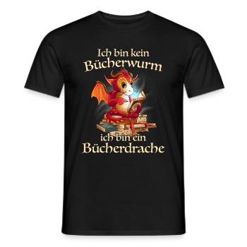 Buch Lesen Bücher Buch Nerd Bücherwurm - Männer T-Shirt - Schwarz - Vorne - AI Model Male 178 light (178cm)