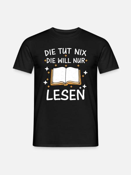 Buch Lesen Bücher Buch Nerd Bücherwurm - Männer T-Shirt - Schwarz