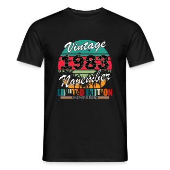 40. Geburtstag Jahrgang november 1983 Original 198 - Männer T-Shirt - Schwarz - Vorne - AI Model Male 178 light (178cm)