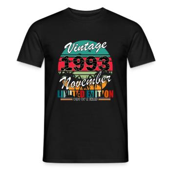 30. Geburtstag Jahrgang november 1993 Original 199 - Männer T-Shirt - Schwarz - Vorne - AI Model Male 178 light (178cm)