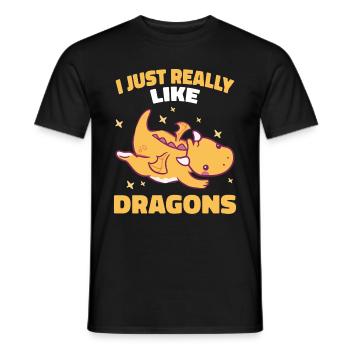 Drache Mystisch Drachen Fantasie - Männer T-Shirt - Schwarz - Vorne - AI Model Male 178 light (178cm)