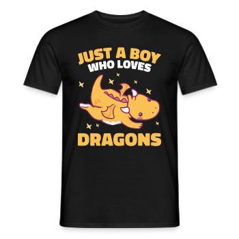Drache Mystisch Drachen Fantasie - Männer T-Shirt - Schwarz - Vorne - AI Model Male 178 light (178cm)