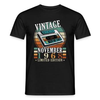 55. Geburtstag Jahrgang november 1968 Original 196 - Männer T-Shirt - Schwarz - Vorne - AI Model Male 178 light (178cm)