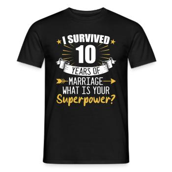 10. Hochzeitstag Ehemann Ehefrau Hochzeit - Männer T-Shirt - Schwarz - Vorne - AI Model Male 178 light (178cm)