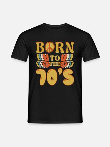 70s, 70iger Jahre, siebziger 1970 - Männer T-Shirt - Schwarz
