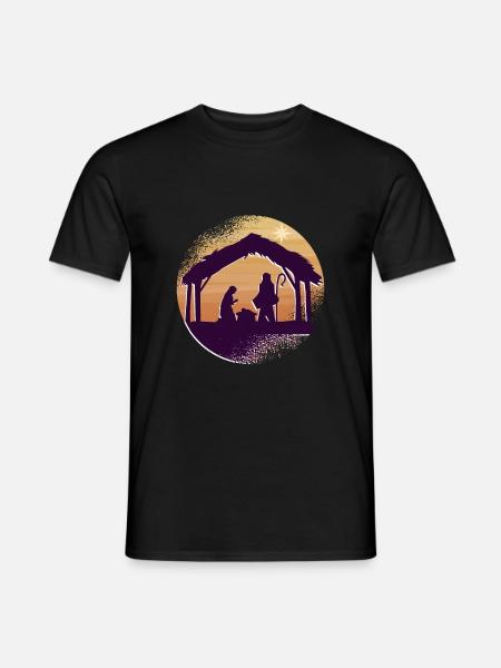 Frohe Weihnachten geburt Jesus - Männer T-Shirt - Schwarz
