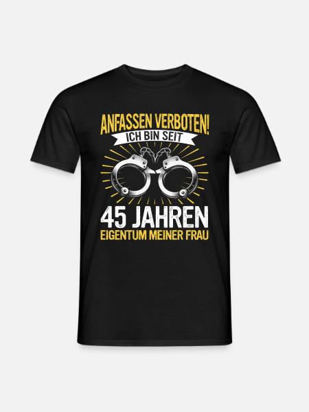45 Hochzeitstag Jahrestag Ehemann Ehefrau - Männer T-Shirt - Schwarz