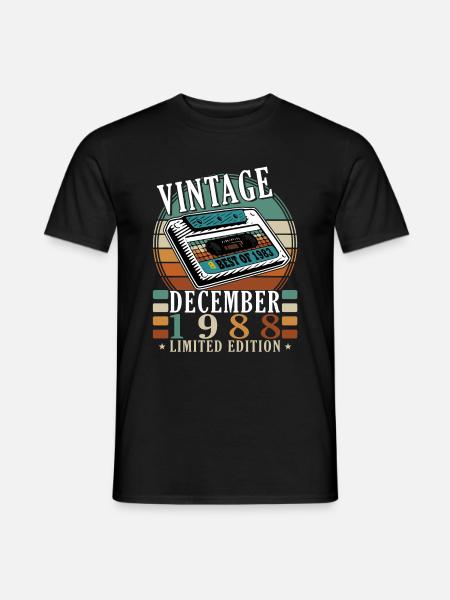 35. Geburtstag 35 Jahre Dezember 1988 - Männer T-Shirt - Schwarz
