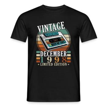 25e anniversaire 25 ans décembre 1998 - T-shirt homme - noir - Devant - AI Model Male 178 light (178cm)