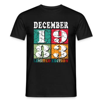 Décembre 1983 Anniversaire Décembre 1983 Décembre - T-shirt homme - noir - Devant - AI Model Male 178 light (178cm)