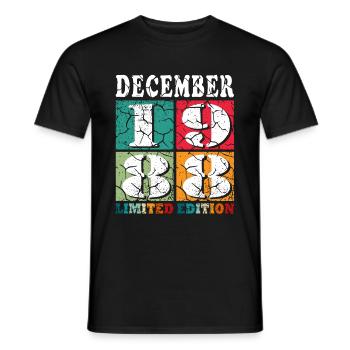 Décembre 1988 Anniversaire Décembre 1988 Décembre - T-shirt homme - noir - Devant - AI Model Male 178 light (178cm)