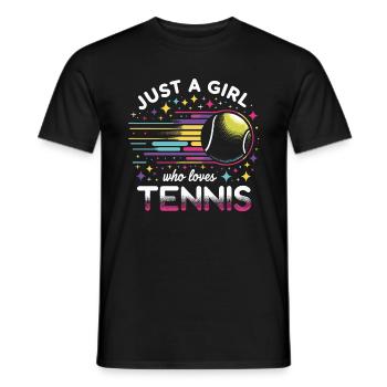 Tennis Tennis Player - Men's T-Shirt - black - Front - AI Model Male 178 light (178cm)