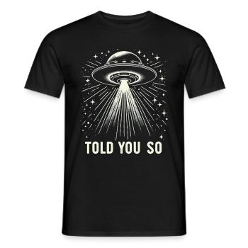 Alien UFO Aliens Außerirdischer - Men's T-Shirt - black - Front - AI Model Male 178 light (178cm)