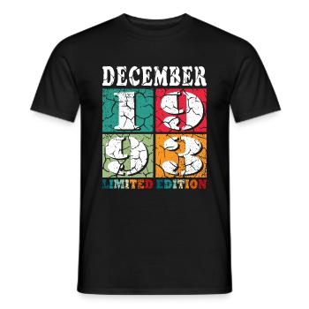 Décembre 1993 Anniversaire Décembre 1993 Décembre - T-shirt homme - noir - Devant - AI Model Male 178 light (178cm)