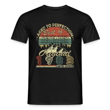 40. Geburtstag Jahrgang Dezember 1983 Original 198 - Männer T-Shirt - Schwarz - Vorne - AI Model Male 178 light (178cm)