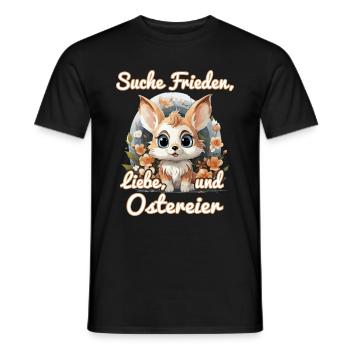 Suche Frieden, Liebe und Ostereier - Männer T-Shirt - Schwarz - Vorne - AI Model Male 178 light (178cm)