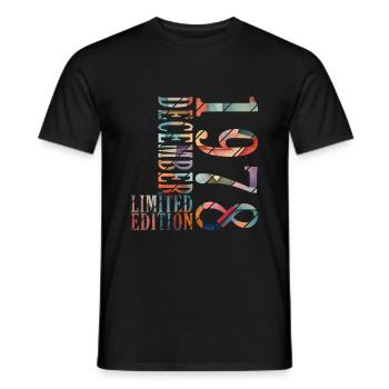 45. Geburtstag Jahrgang Dezember 1978 Original 197 - Männer T-Shirt - Schwarz - Vorne - AI Model Male 178 light (178cm)