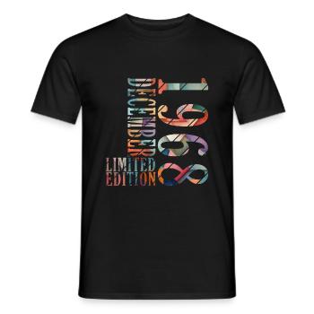 55th birthday born December 1968 Original 196 - Men's T-Shirt - black - Front - AI Model Male 178 light (178cm)