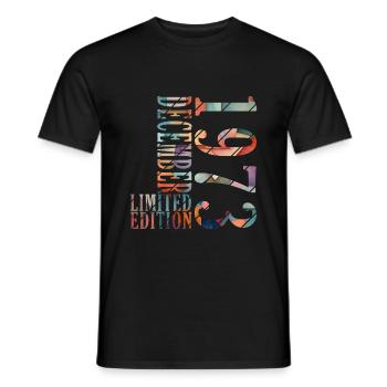 50. Geburtstag Jahrgang Dezember 1973 Original 197 - Männer T-Shirt - Schwarz - Vorne - AI Model Male 178 light (178cm)