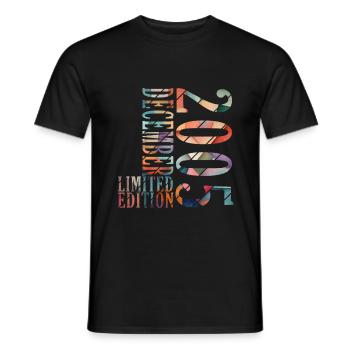 18. Geburtstag Jahrgang Dezember 2005 Original 200 - Männer T-Shirt - Schwarz - Vorne - AI Model Male 178 light (178cm)