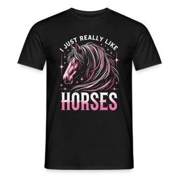 Pferd Pferde Reiten Pferdereiten Sprungreiten - Männer T-Shirt - Schwarz - Vorne - AI Model Male 178 light (178cm)