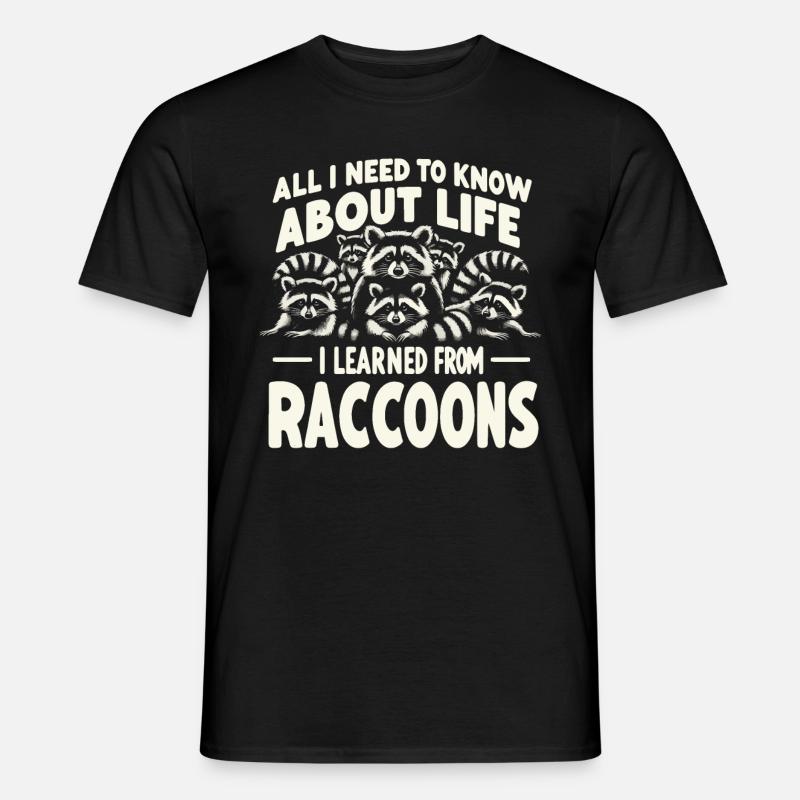 Waschbär - Männer T-Shirt - Schwarz