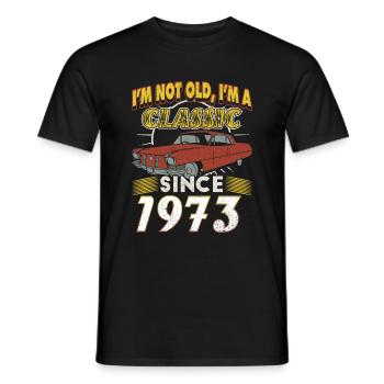 Voiture Vintage 1973 50e anniversaire Cadeau Homme - T-shirt homme - noir - Devant - AI Model Male 178 light (178cm)