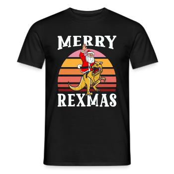 Merry Rexmas - Männer T-Shirt - Schwarz - Vorne - AI Model Male 178 light (178cm)