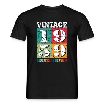 65th birthday Born in 1959 65 years old - Men's T-Shirt - black - Front - AI Model Male 178 light (178cm)