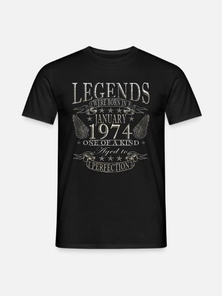 Januar 1974 Jahrgang Vintage Geburtstag Geschenk - Männer T-Shirt - Schwarz