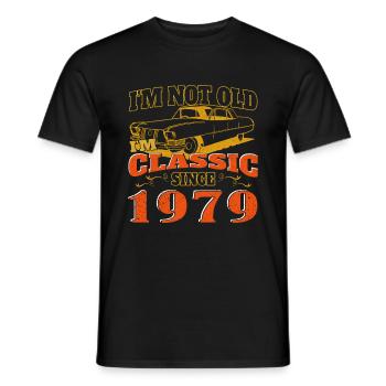 Oldtimer Baujahr 1979 Jahrgang Geburtstag Geschenk - Männer T-Shirt - Schwarz - Vorne - AI Model Male 178 light (178cm)