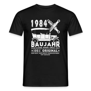 Vintage 1984 Year of Construction – Vintage Retro Birthday - Men's T-Shirt - black - Front - AI Model Male 178 light (178cm)
