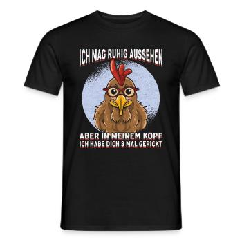Lustiger Huhn Spruch für Hühnerhalter Geschenk - Männer T-Shirt - Schwarz - Vorne - AI Model Male 178 light (178cm)