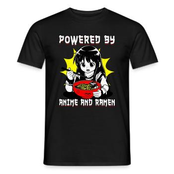 propulsé par Anime et Ramen - T-shirt homme - noir - Devant - AI Model Male 178 light (178cm)