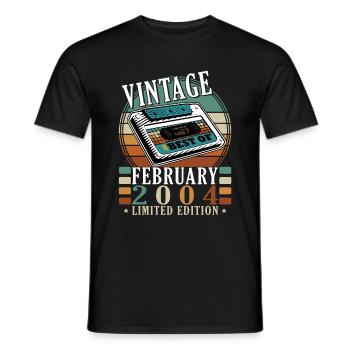 Idée cadeau rétro en février 2004 - T-shirt homme - noir - Devant - AI Model Male 178 light (178cm)