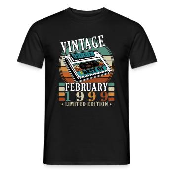 1999 Februar Geschenkidee Retro - Männer T-Shirt - Schwarz - Vorne - AI Model Male 178 light (178cm)