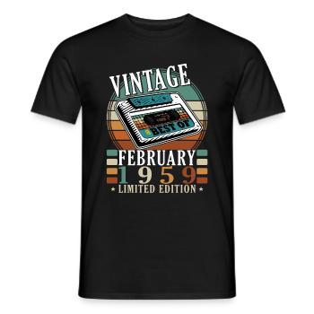 Vintage Made In 1959 65 ans d’être génial - T-shirt homme - noir - Devant - AI Model Male 178 light (178cm)