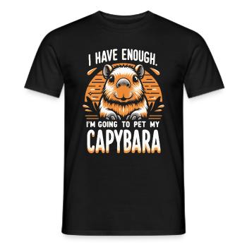 Capybara Capybara Rongeur Animal - T-shirt homme - noir - Devant - AI Model Male 178 light (178cm)