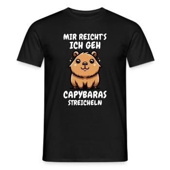 Capybara Wasserschwein Capybaras - Männer T-Shirt - Schwarz - Vorne - AI Model Male 178 light (178cm)