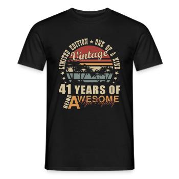 41 Geburtstag 41 Jahre 41 Lebensjahr 41 Lebenalter - Männer T-Shirt - Schwarz - Vorne - AI Model Male 178 light (178cm)